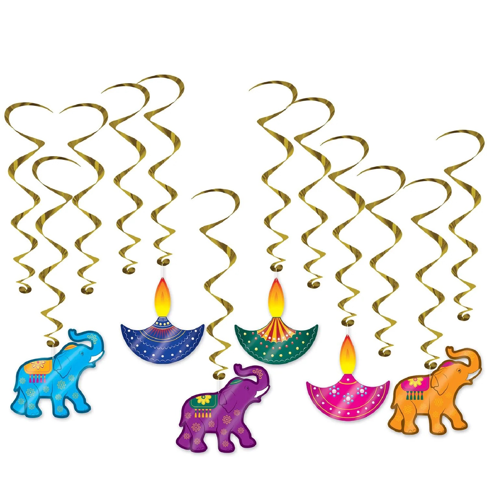 Diwali Swirl Decorations (Pack of 12) 