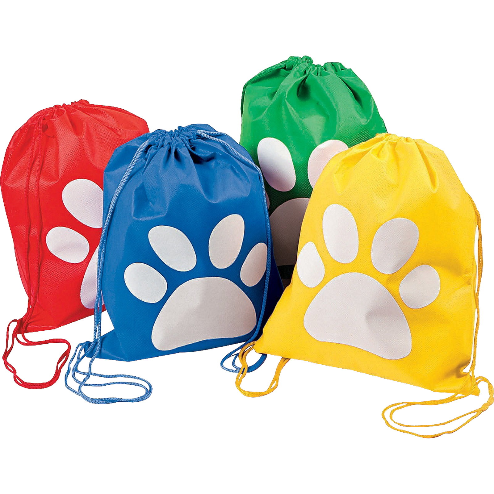 Paw Print Drawstring Bags (Pack of 12)
