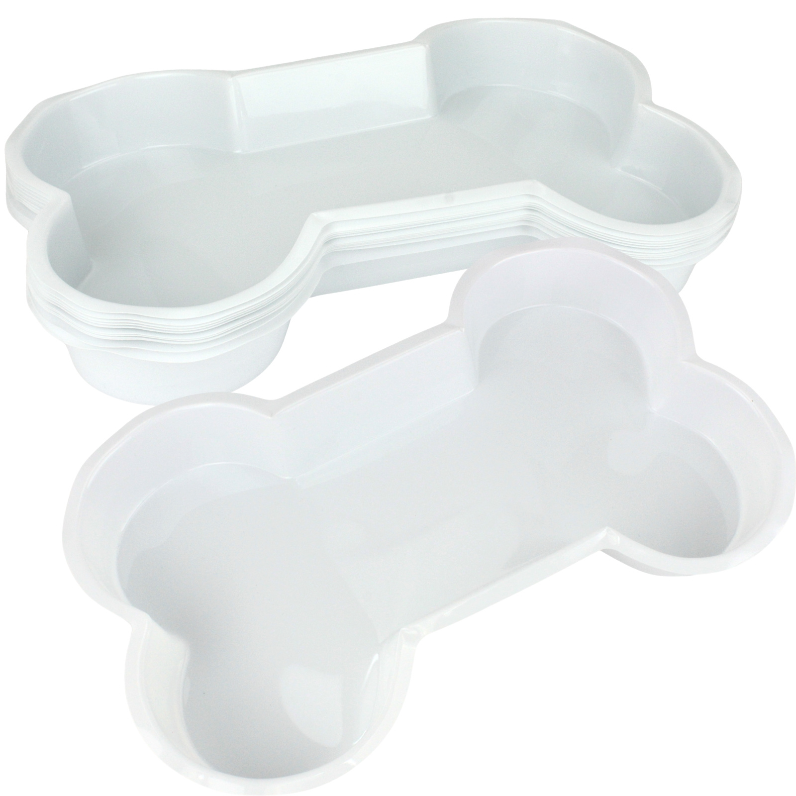 Dog Bone Shaped Plastic Serving Trays (Pack of 12)