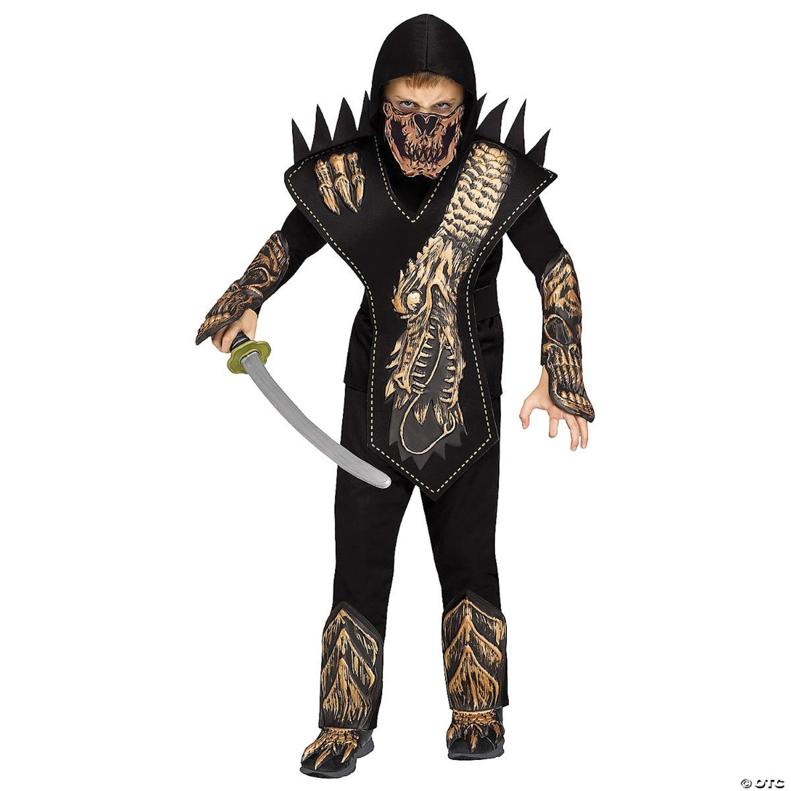 Gold Skull Dragon Ninja Child Costume