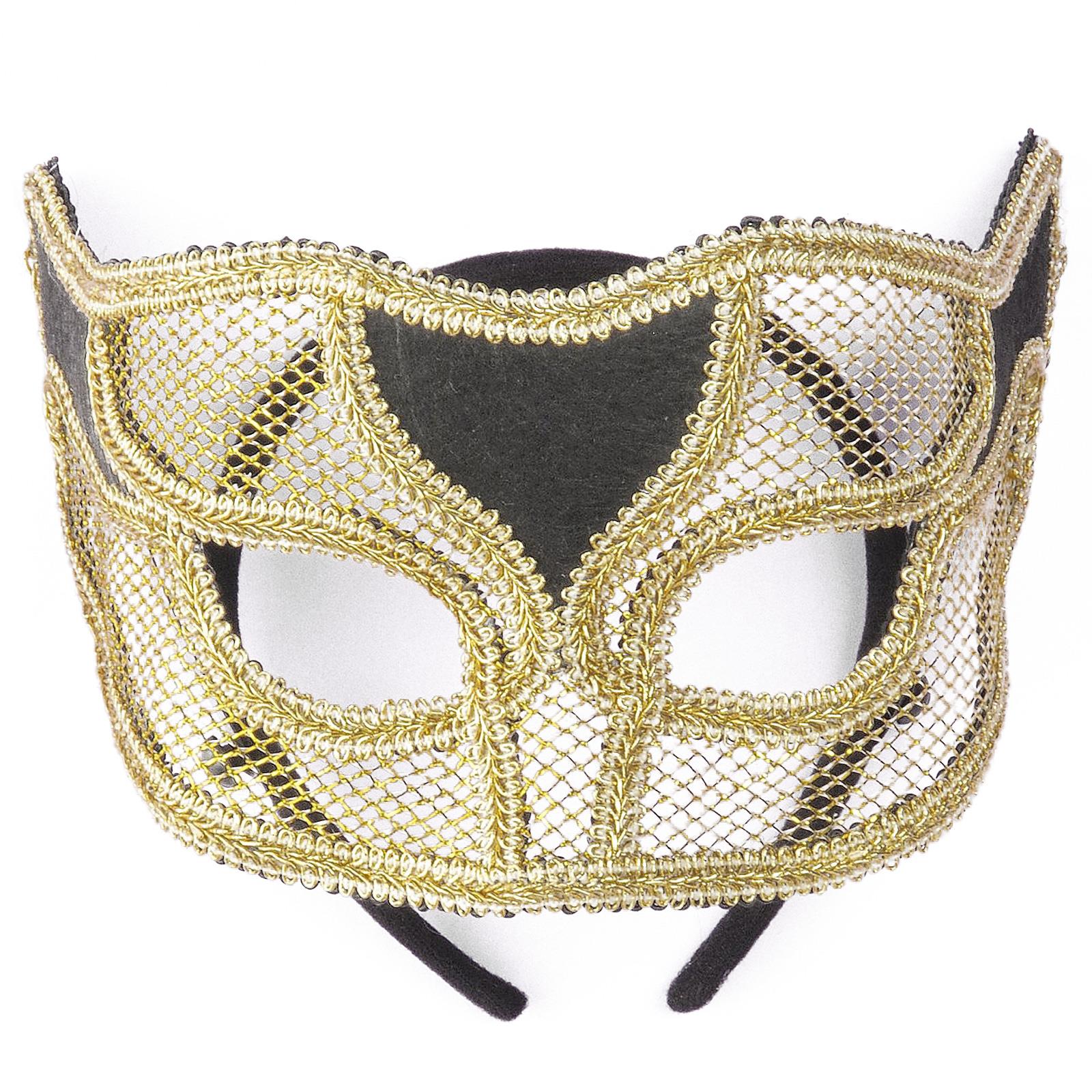 Masquerade Gold Netted Adult Mask