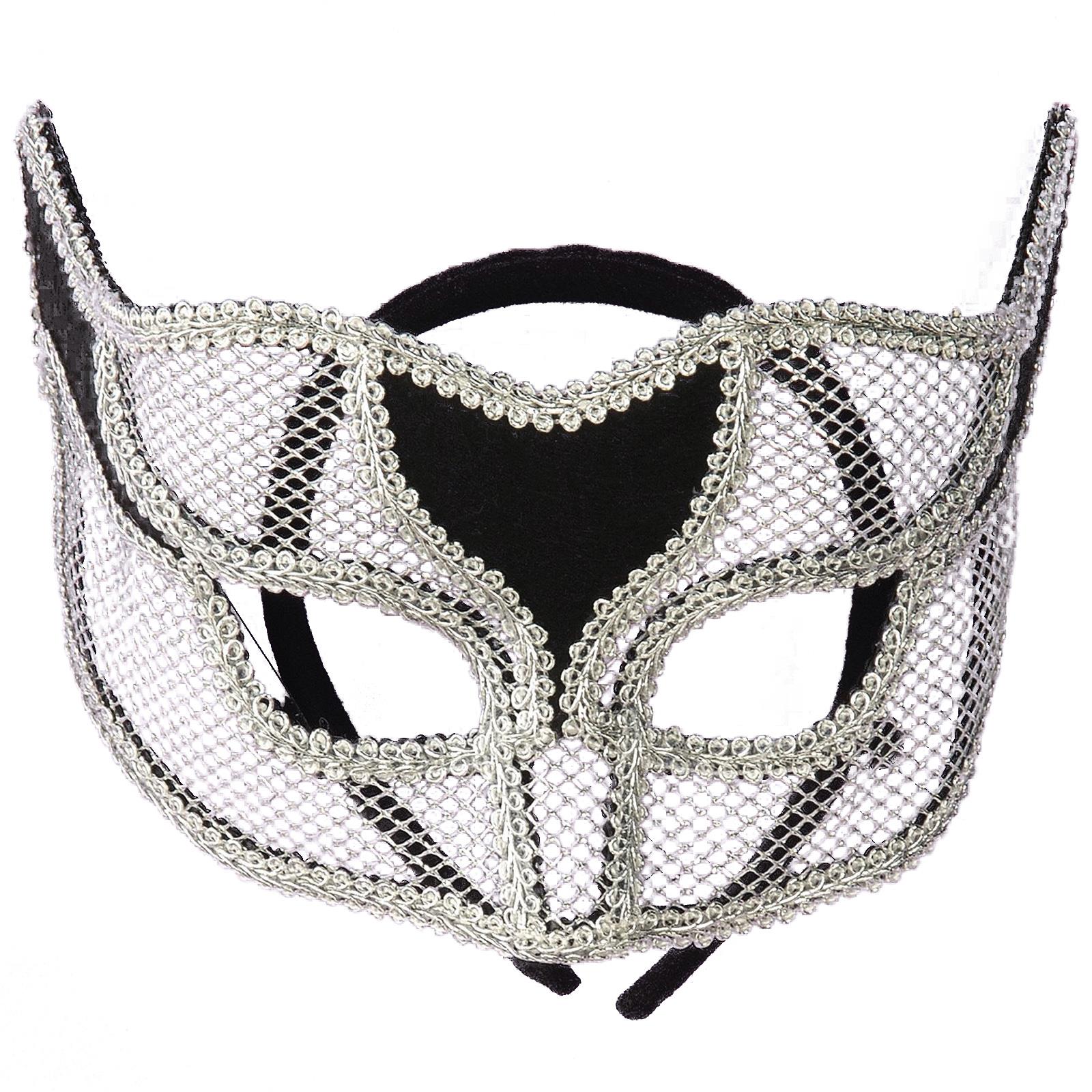 Masquerade Silver Netted Adult Mask