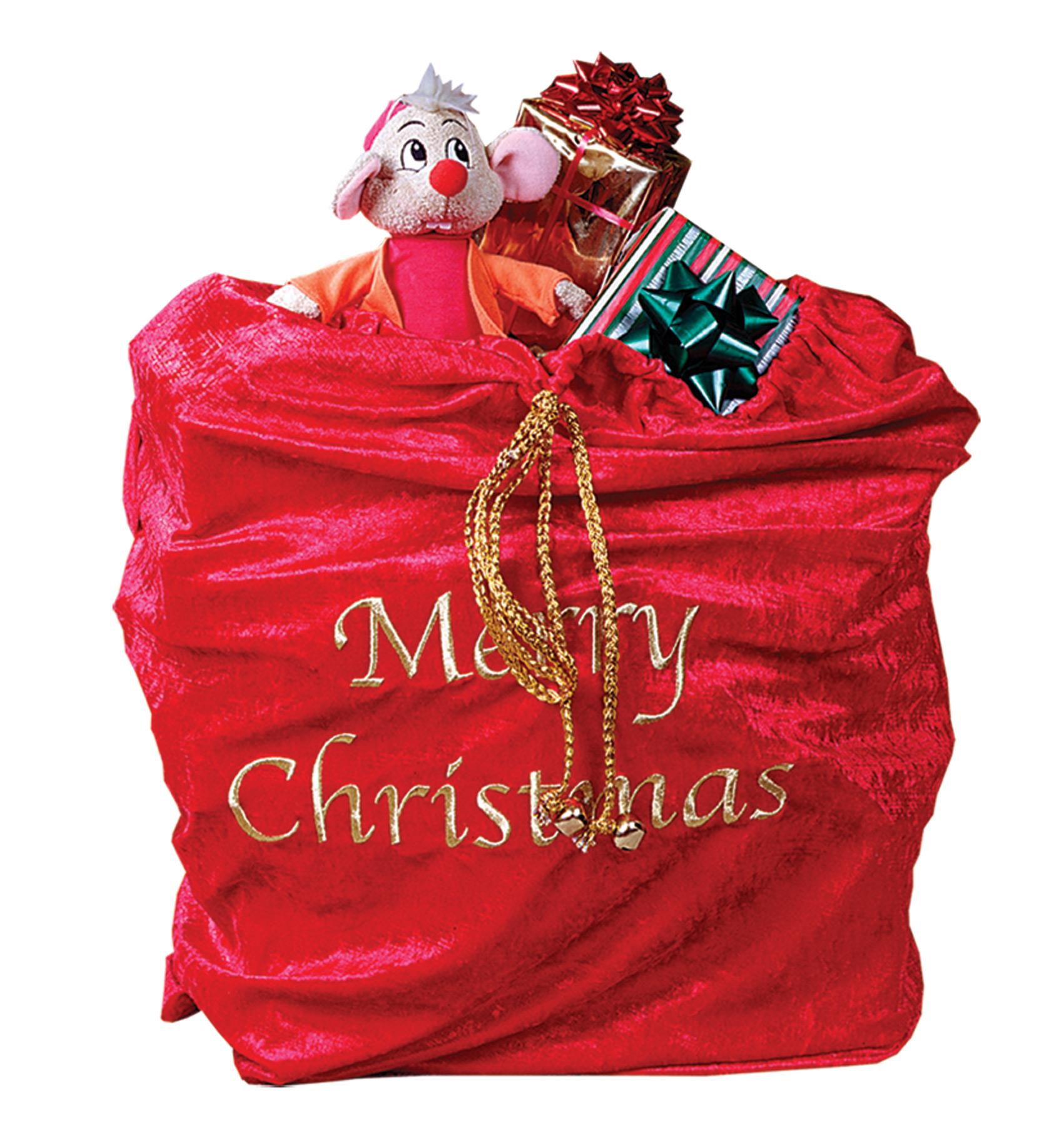 High Quality Santa Claus Toy Sack Drawstring Christmas Bag Costume Accessory