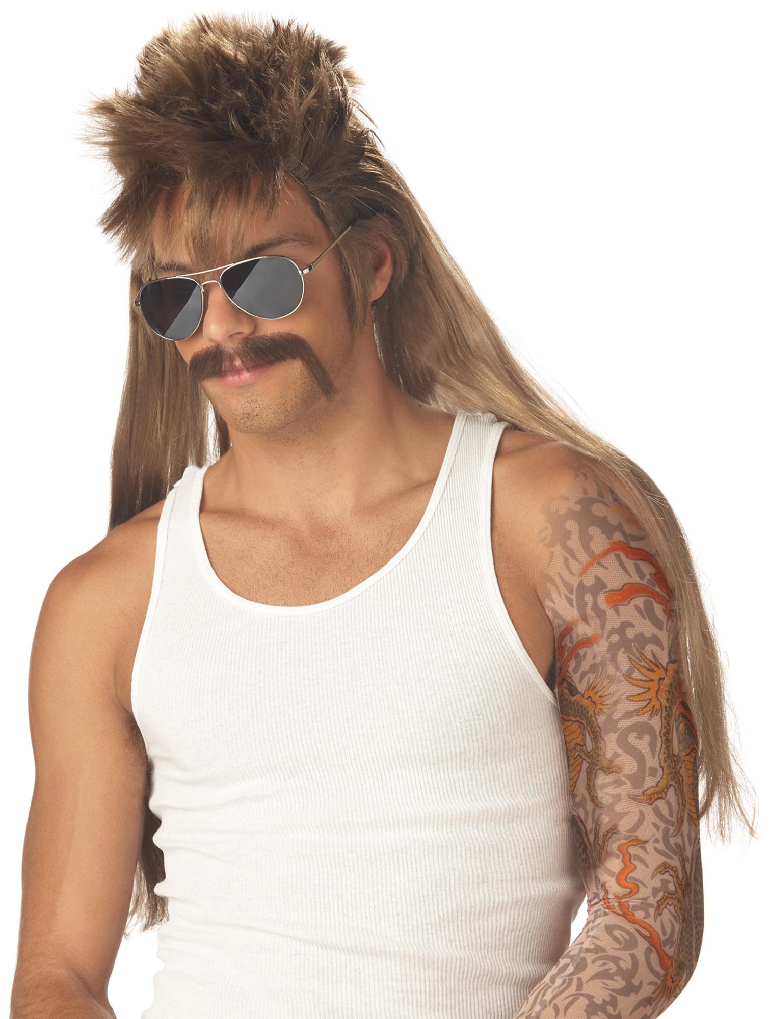 Mississippi Mud Flap Mullet Brown Adult Wig