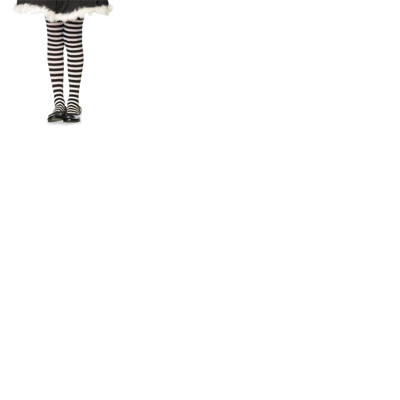 Black White Striped Child Tights