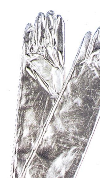 Elbow Silver Metallic Adult Gloves