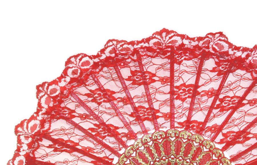 Red Lace Fan Adult Costume Accessory
