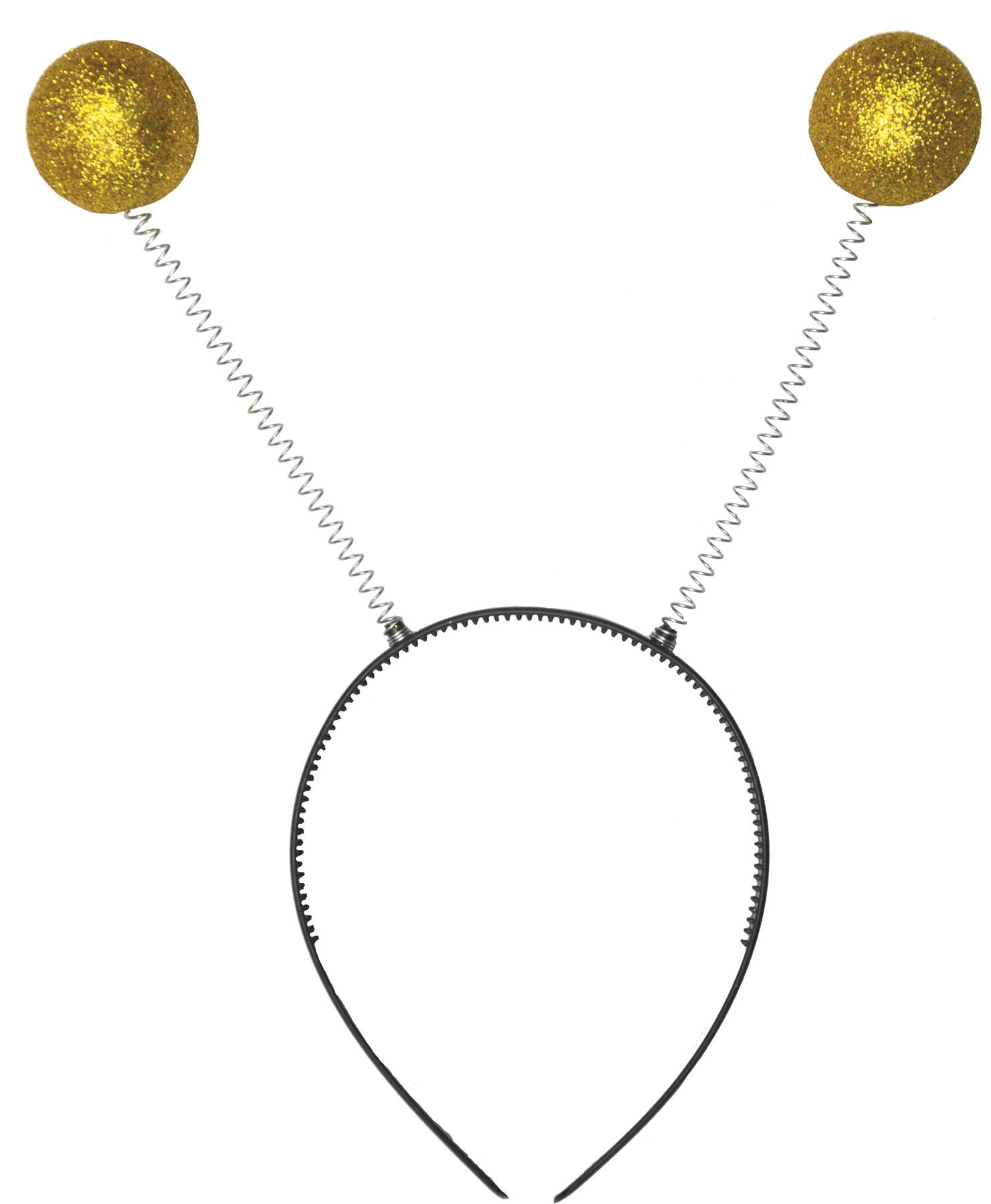 Gold Alien Antenna Headband Adult Costume Accessory