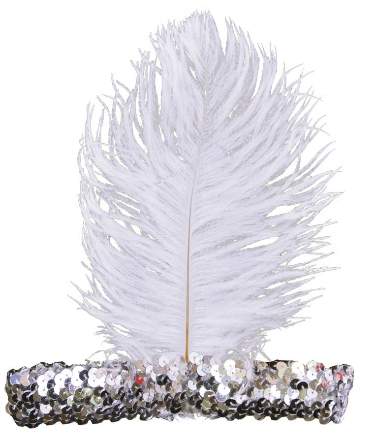 1920's Flapper Headband Adult Costume Accessory Silver