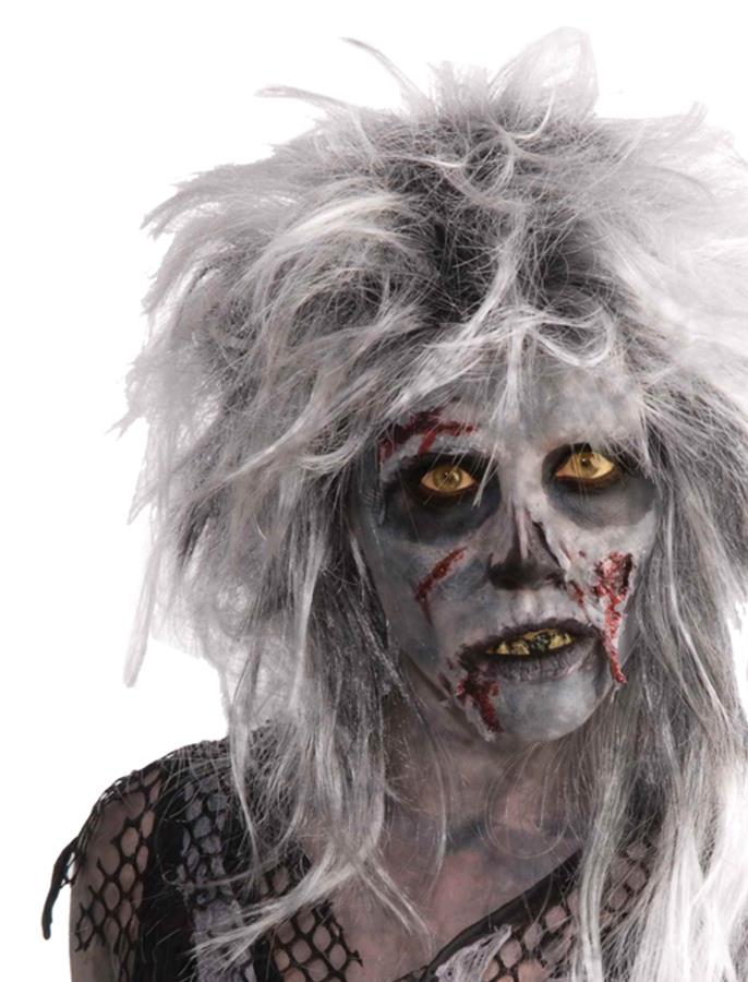 Wild Zombie Long Grey Spiked Adult Wig
