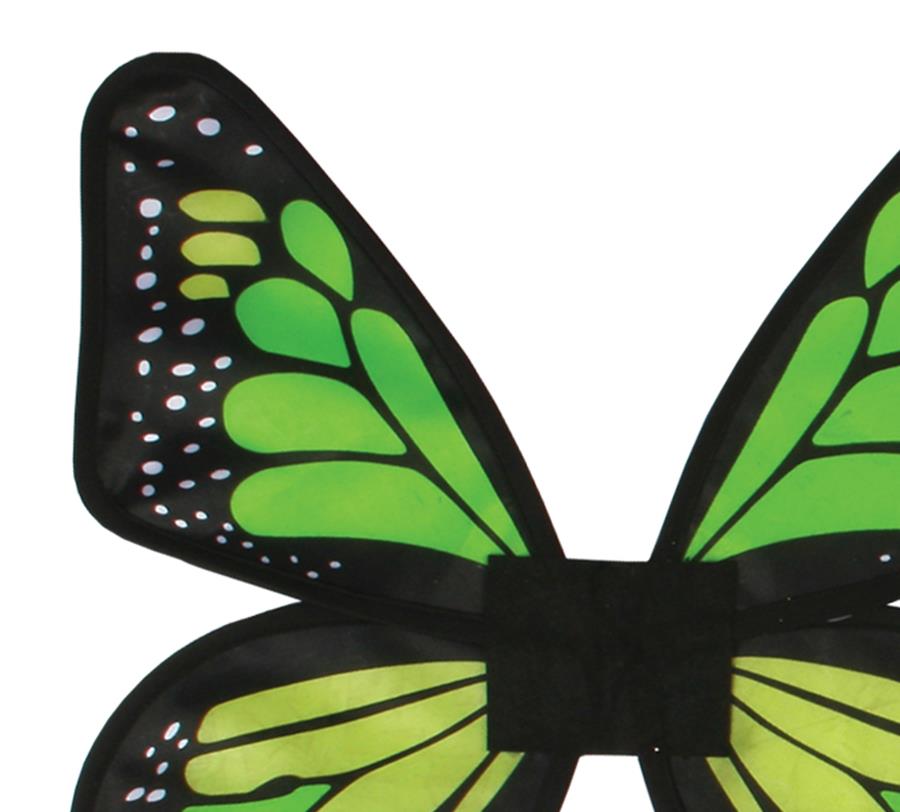 Green Satin Butterfly Fairy Wings Adult Costume Accessory