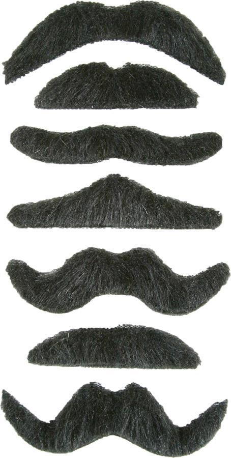 Multi Black Mustache Pack of 7 Adult Costume Accessory