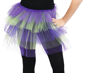 Glitter Tutu Purple Green Child Costume Accessory