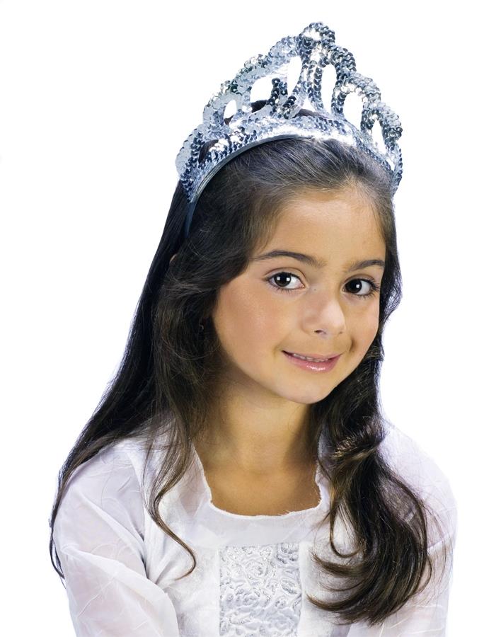 Sparkling Silver Sequin Princess Tiara Child Costume Accessory