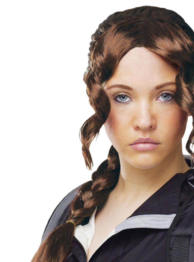 The Hunger Games Katniss Everdeen Long French Braid Brown Adult Wig