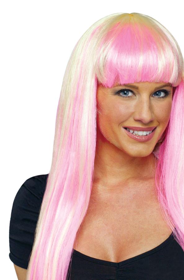 Natural Neon Pink Blonde Adult Wig