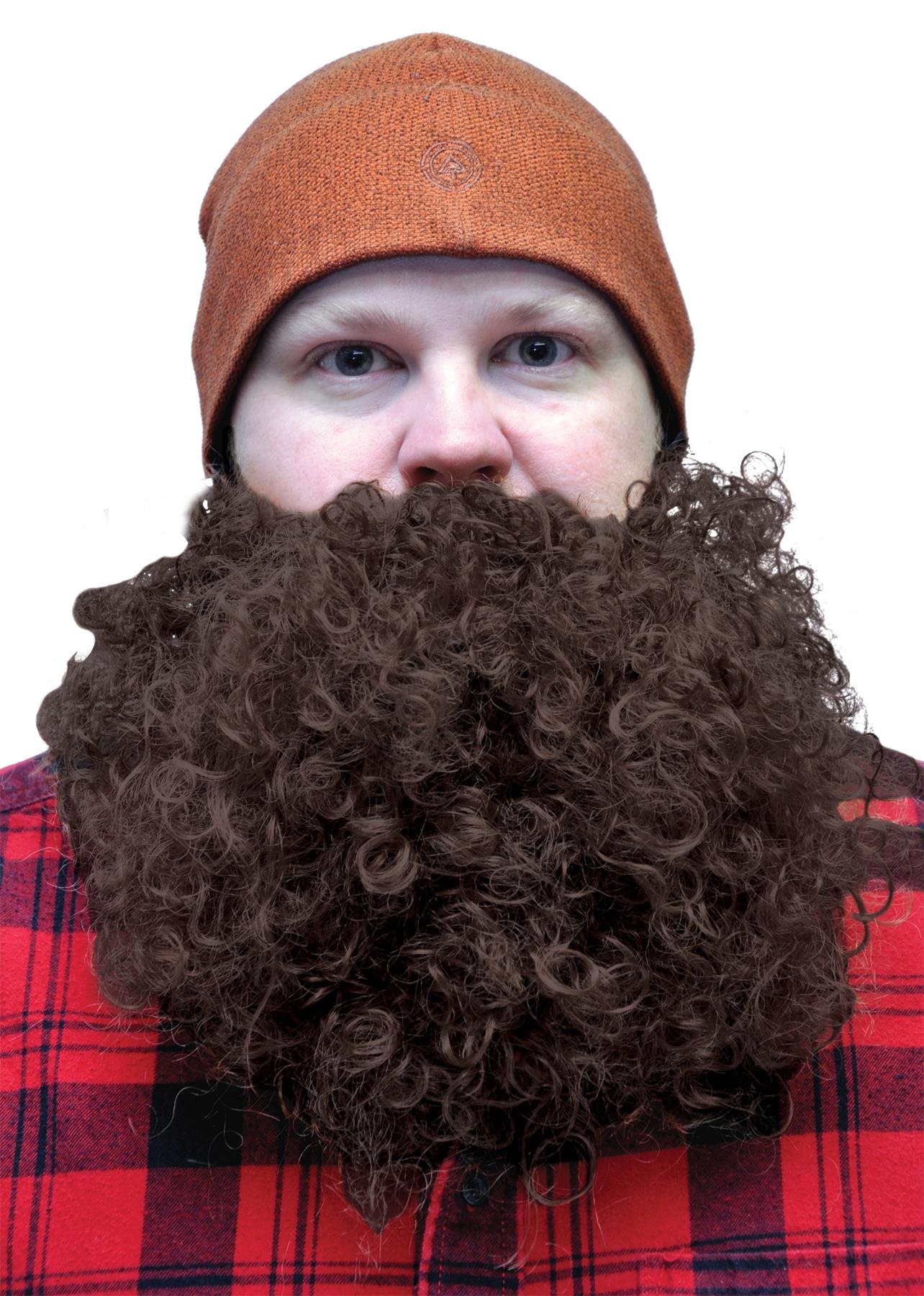 Big Curly Brown Beard Adult Costume Accessory