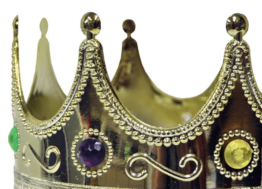 King Jeweled Gold Plastic Crown Adult Costume Accessory