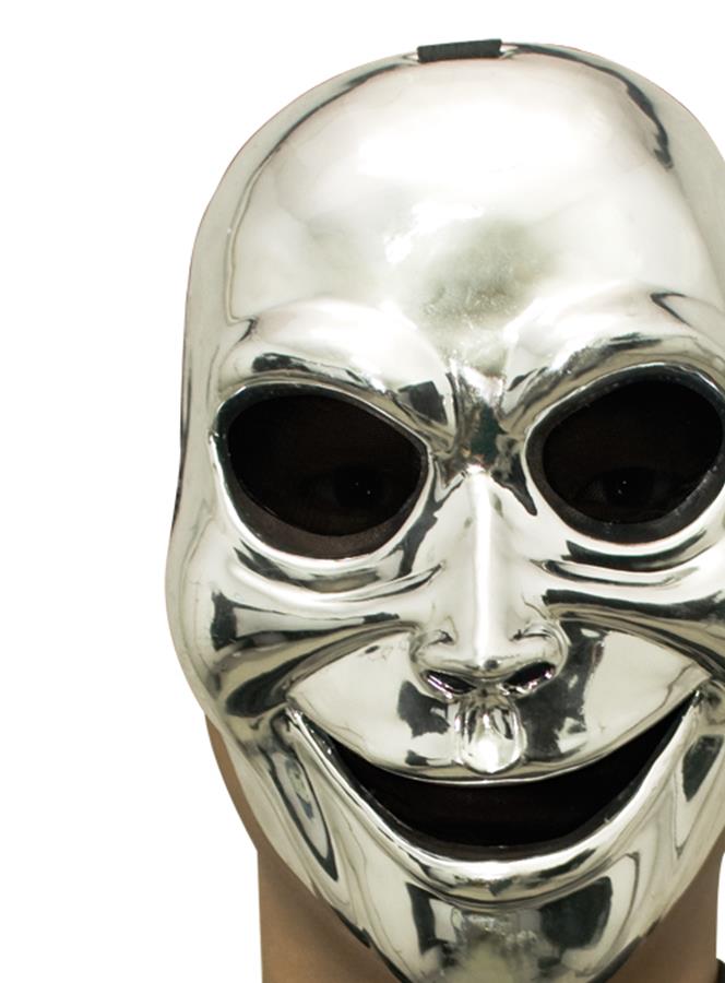 Sinister Ghost Metallic Silver Adult Mask