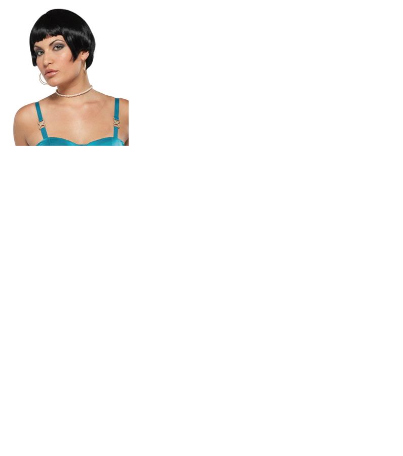 Fresh Flirty Short Flapper Black Adult Wig