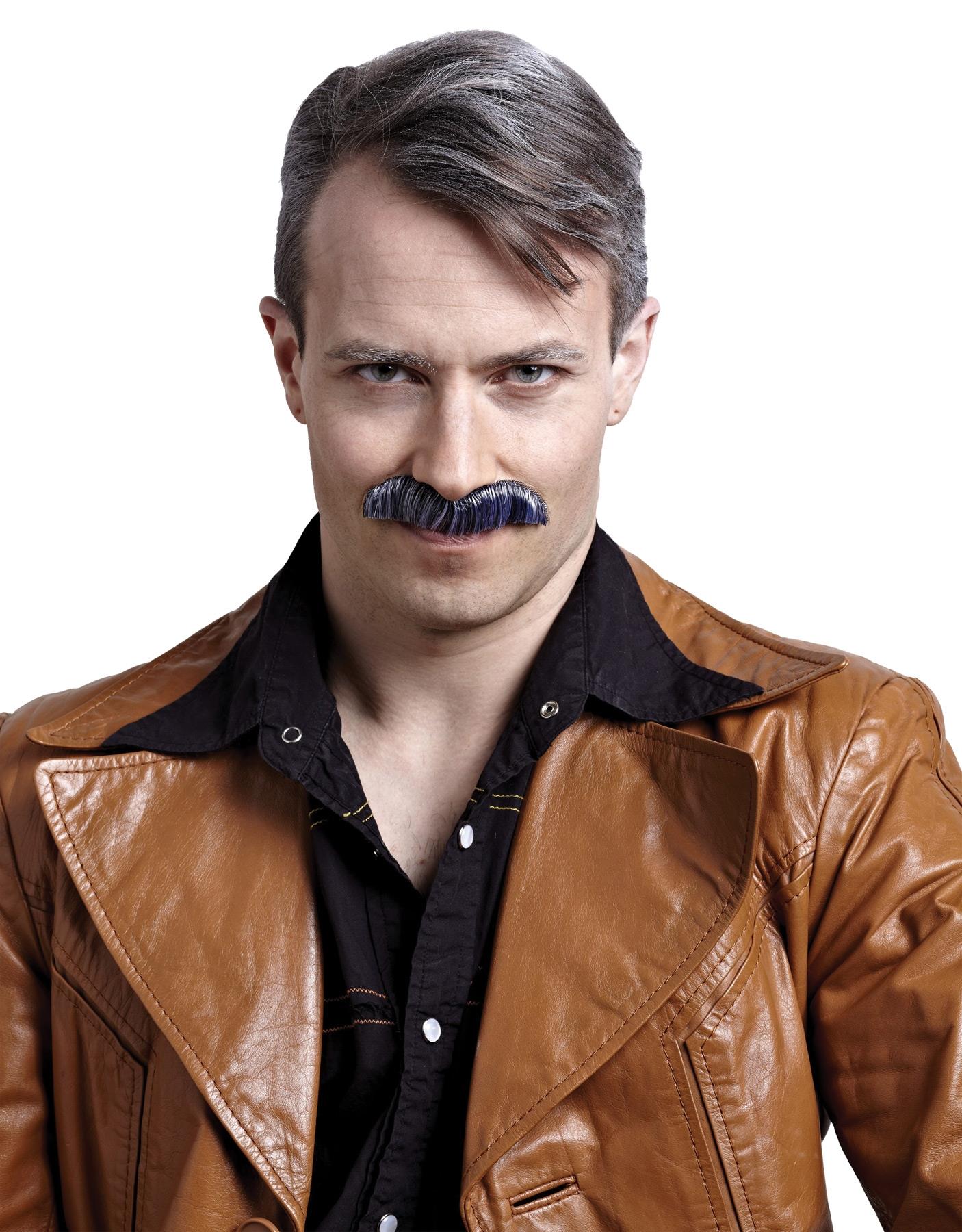 1970's Dude Grey Mustache Adult Costume Accessory