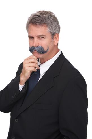 Handlebar Grey Mustache Adult Costume Accessory