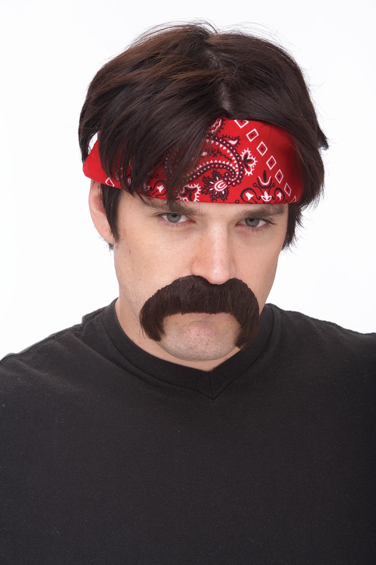 Biker Brown Mustache Adult Costume Accessory