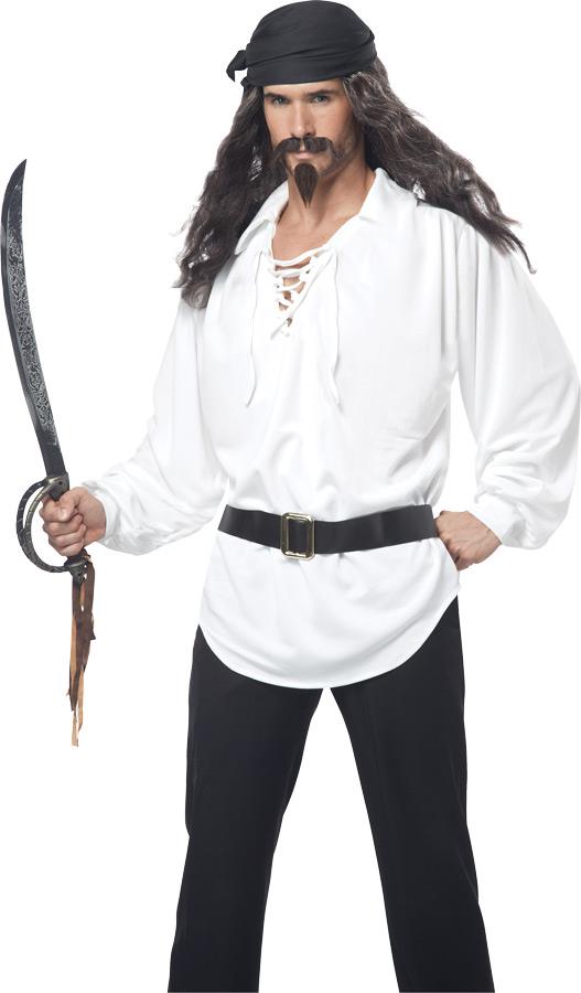Pirate 3 Piece Wig Moustache Goatee Kit Adult Costume Accessory