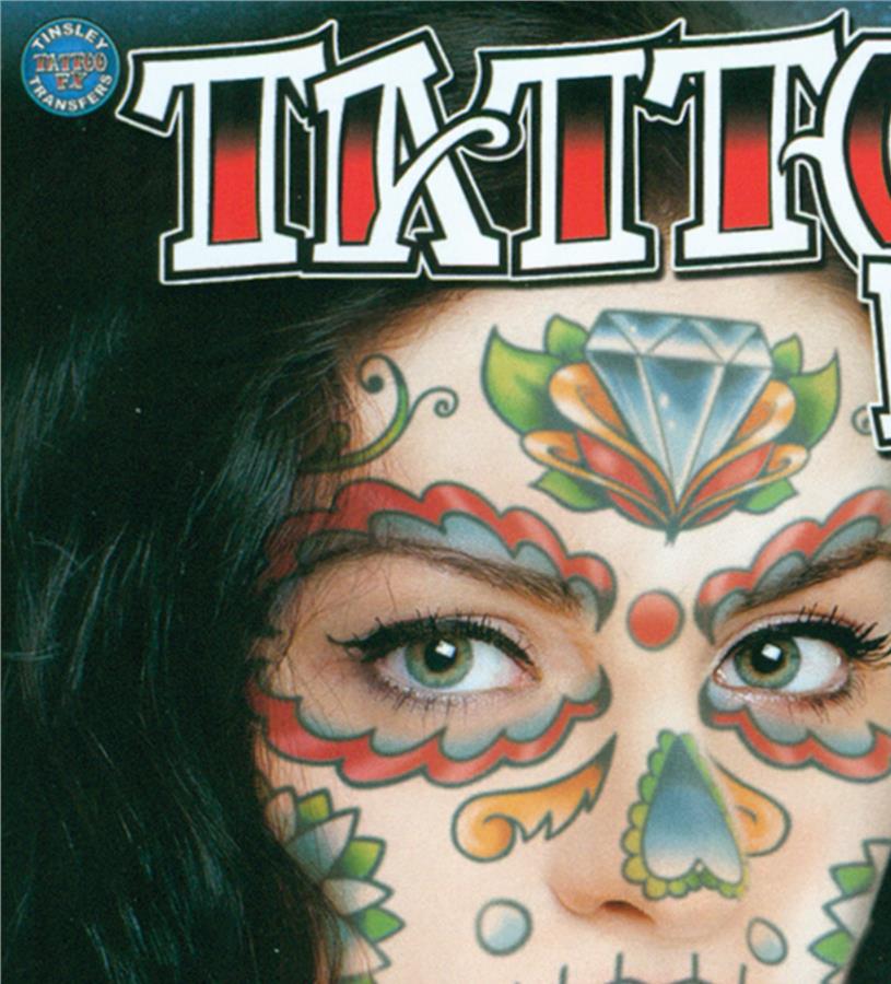 Candy Skull Temporary Face Tattoo Makeup Accessory