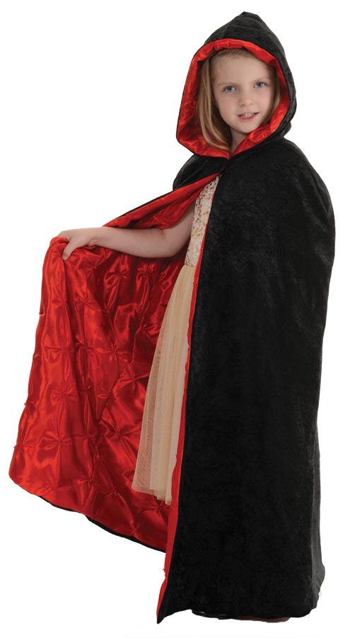 Vampire Velvet Black Red Child Cape