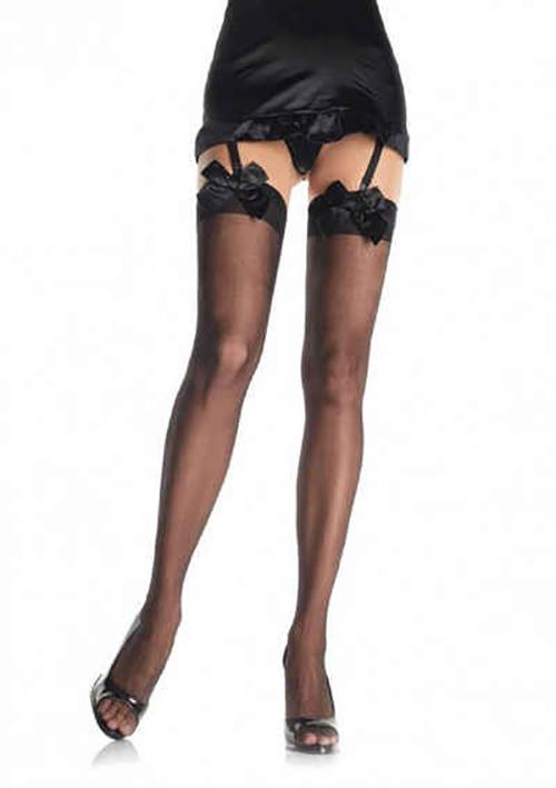 Satin Bow Thigh Highs Adult Costume Accessory