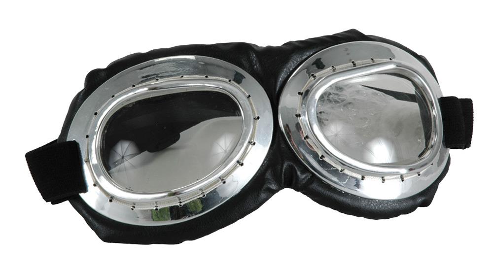 Aviator Goggles Glasses Clear Metallic Adult Costume Accessory