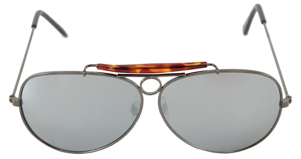 Aviator Glasses Gunmetal Mirror Adult Costume Accessory