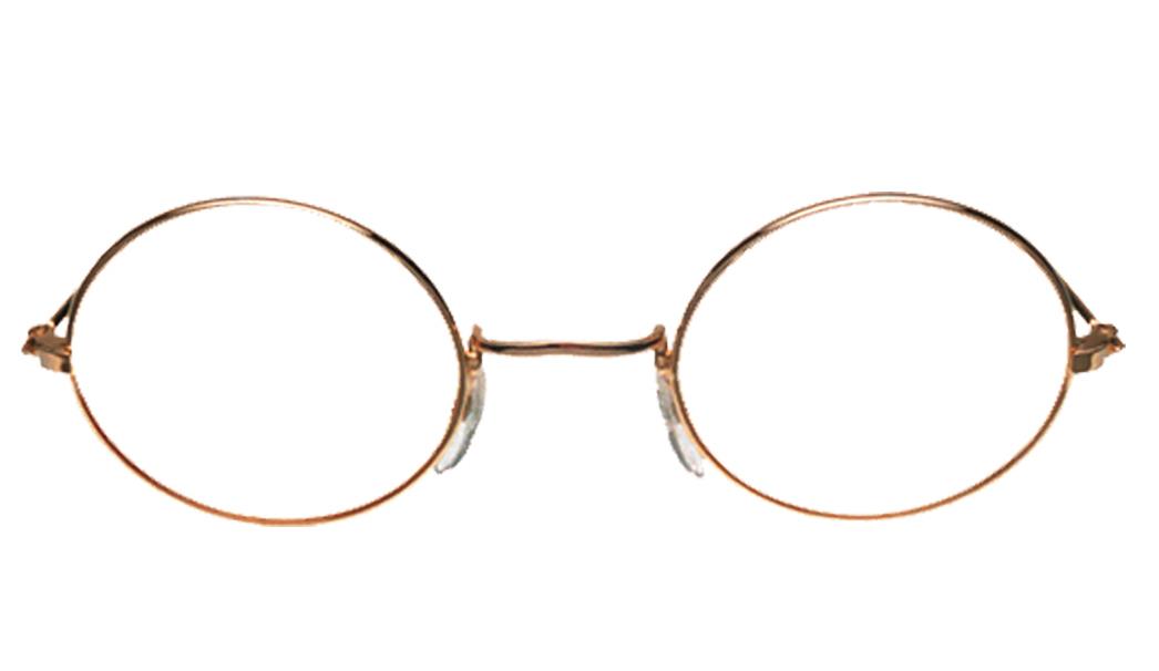 Round Glasses Gold Clear Adult Costume Accessory
