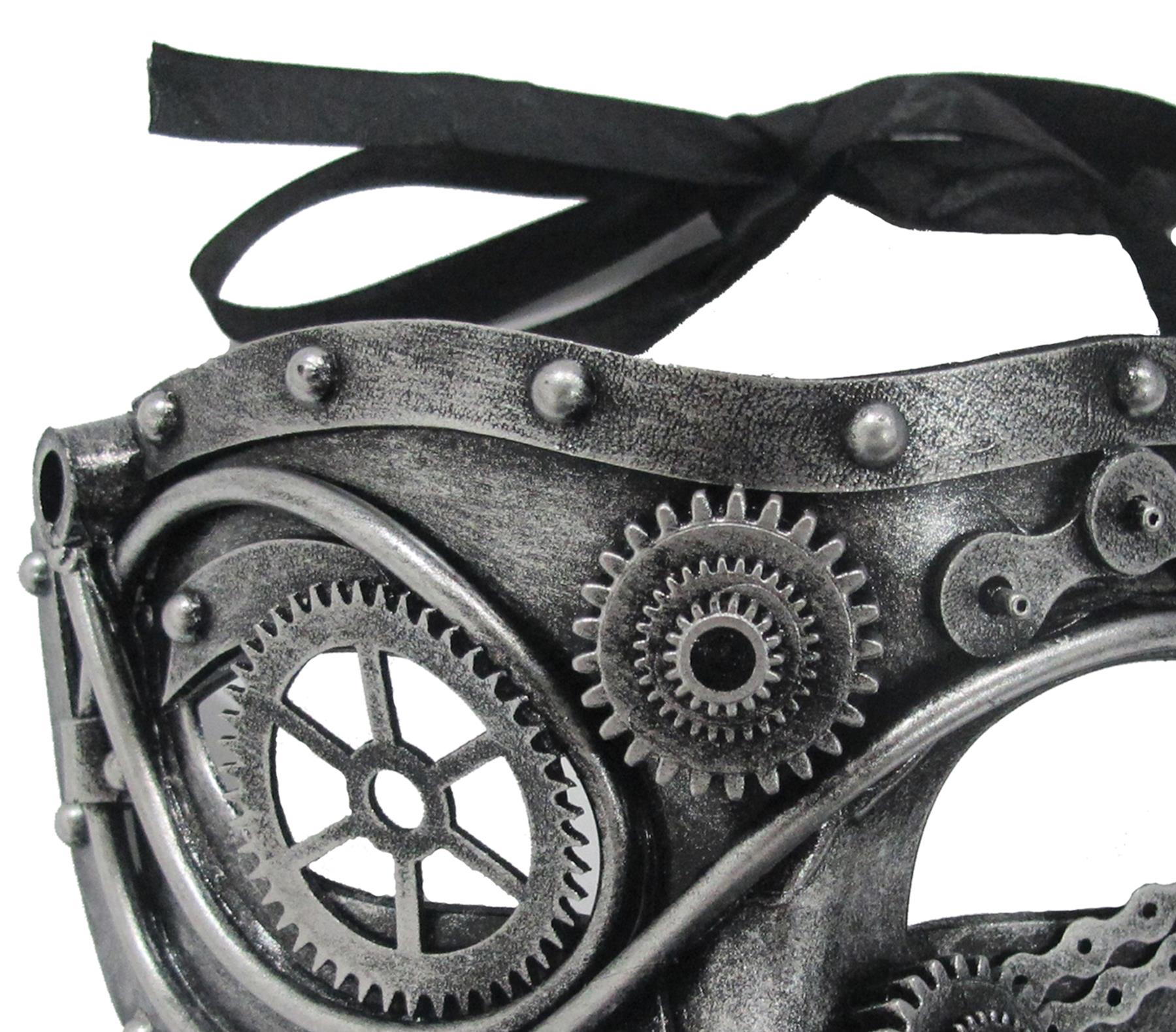 Steel Look Steampunk Gear Adult Mask