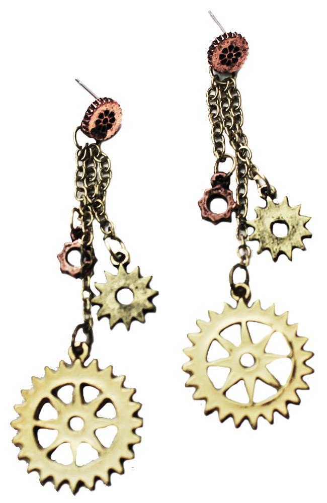 Steampunk Earrings Adult Costume Accessory