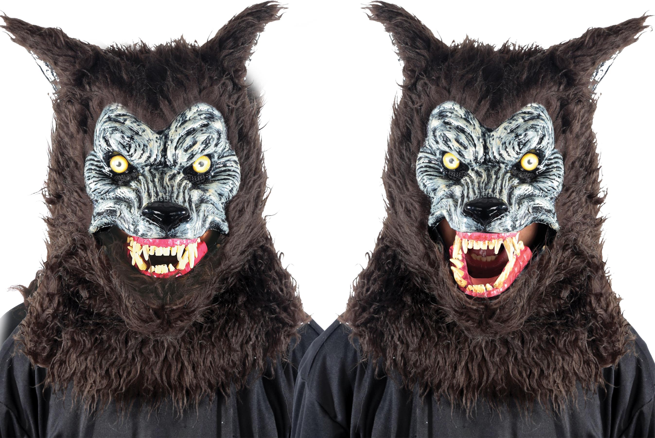 Brown Werewolf Animated Sound Adult Mask
