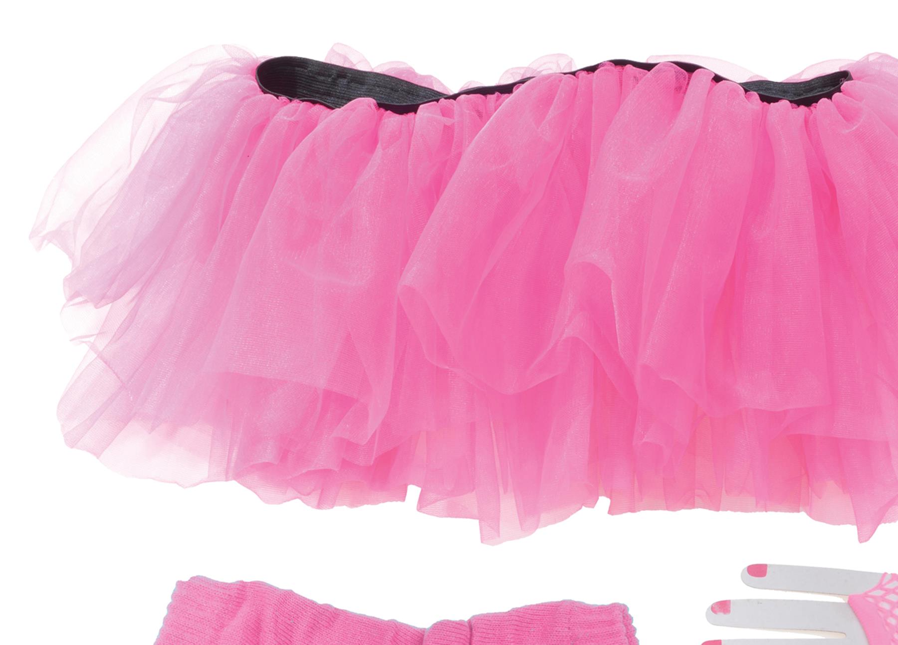 Neon Pink Tutu Set Adult Costume Kit