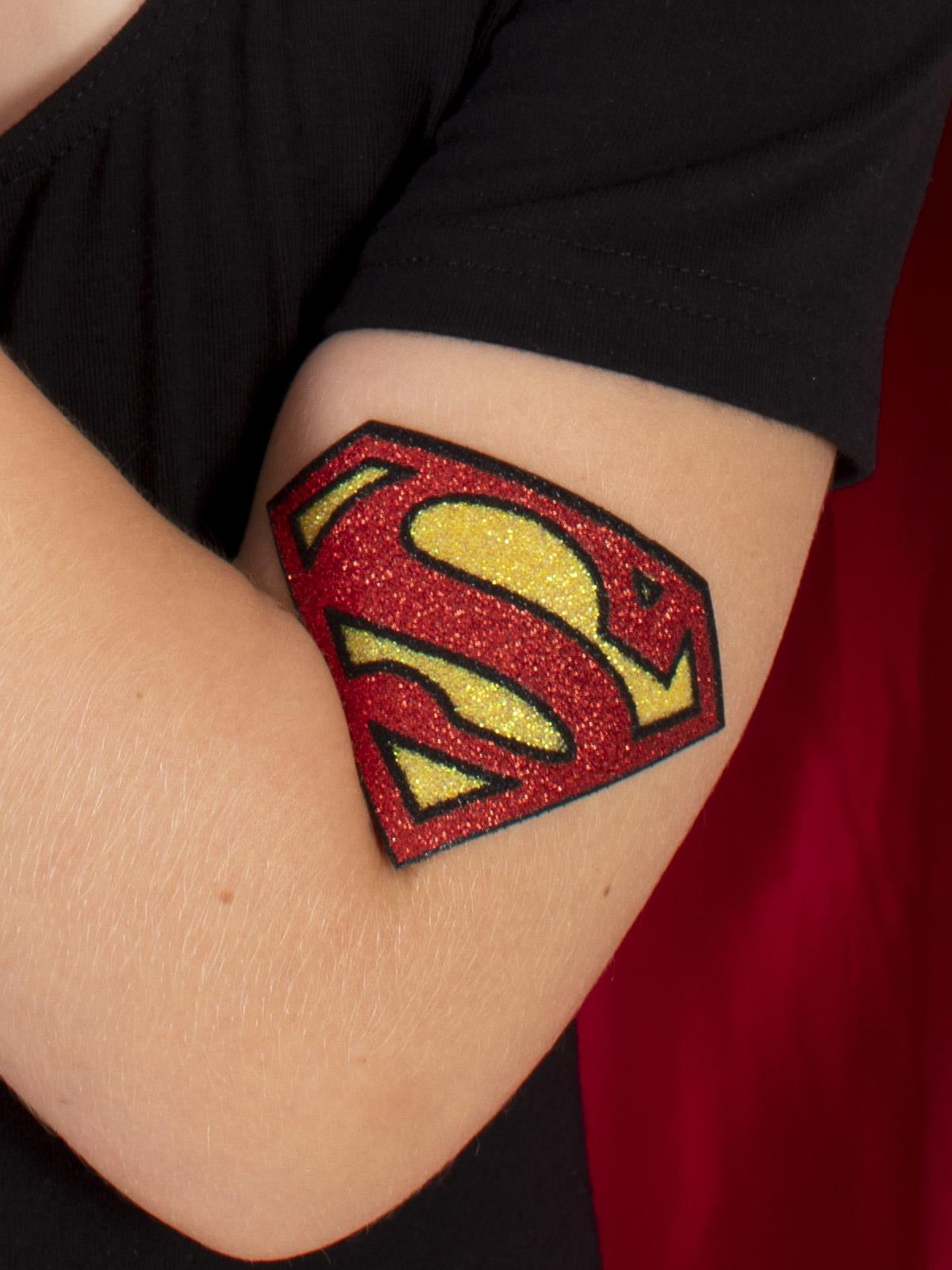 Supergirl Glitter Tattoo Makeup Accessory