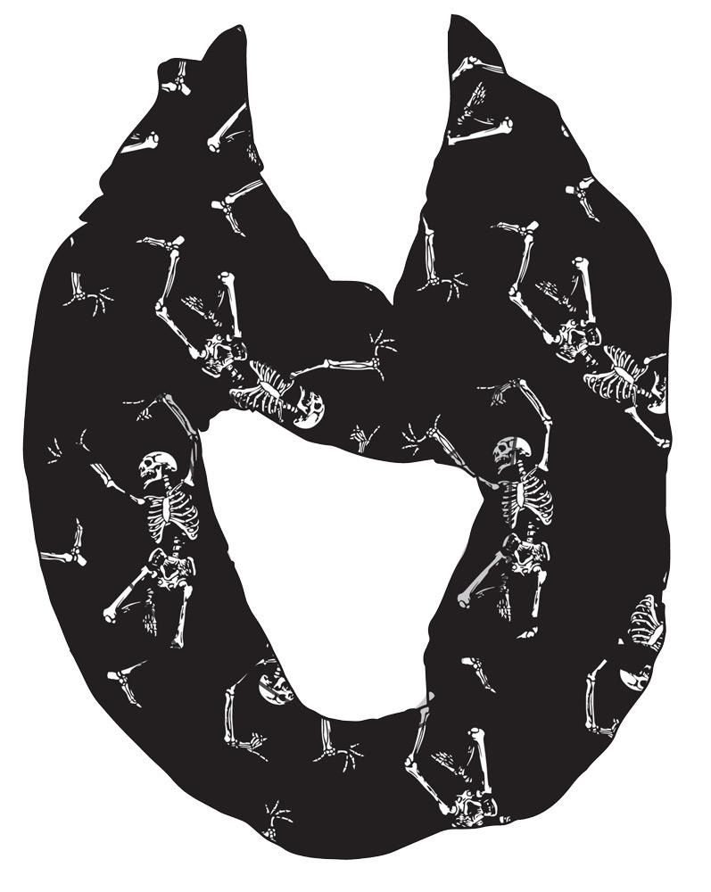 Dancing Skeleton Infinity Scarf Adult Costume Accessory