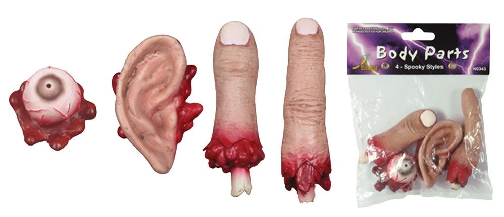 Body Parts Halloween Props Pack of 4