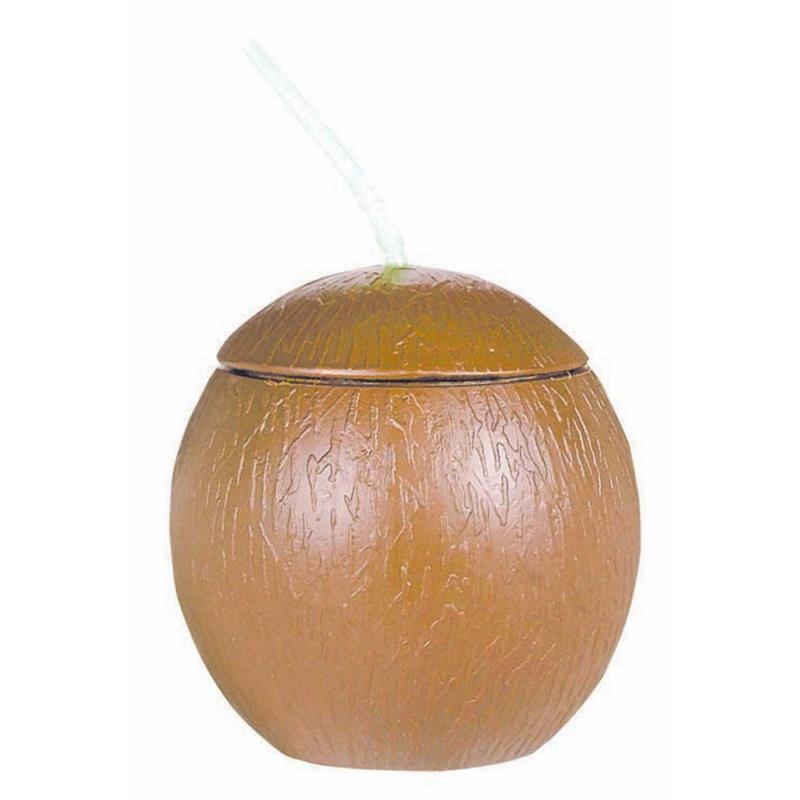 Coconut Cup With Straw Costume Accessory