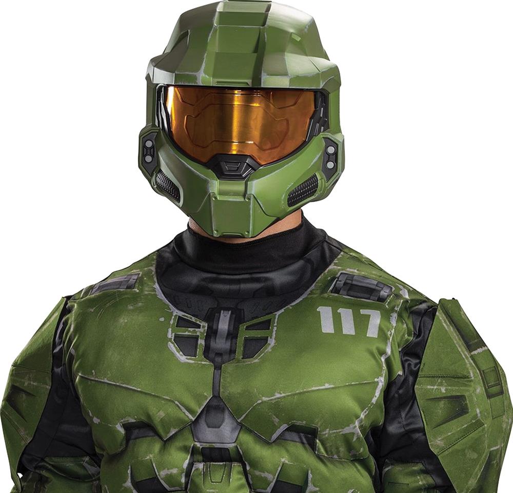 Halo Infinite Master Chief Full Helmet Adult Costume Accessory