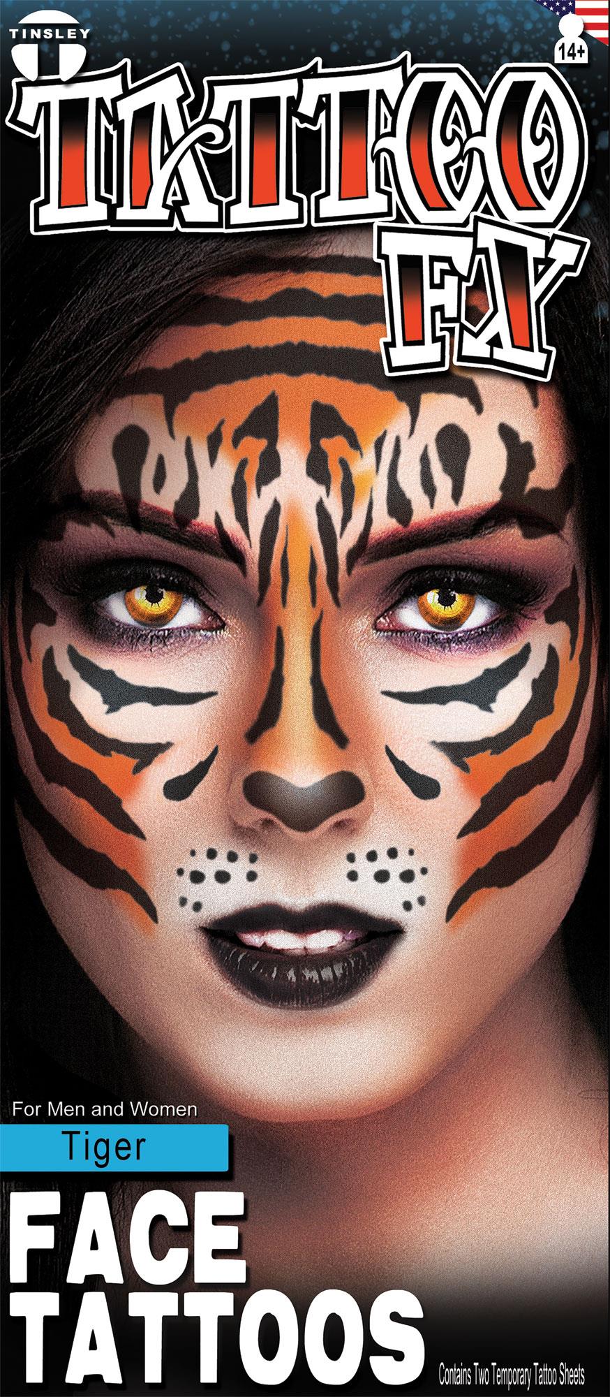 Tiger Face Tattoo Makeup Accessory