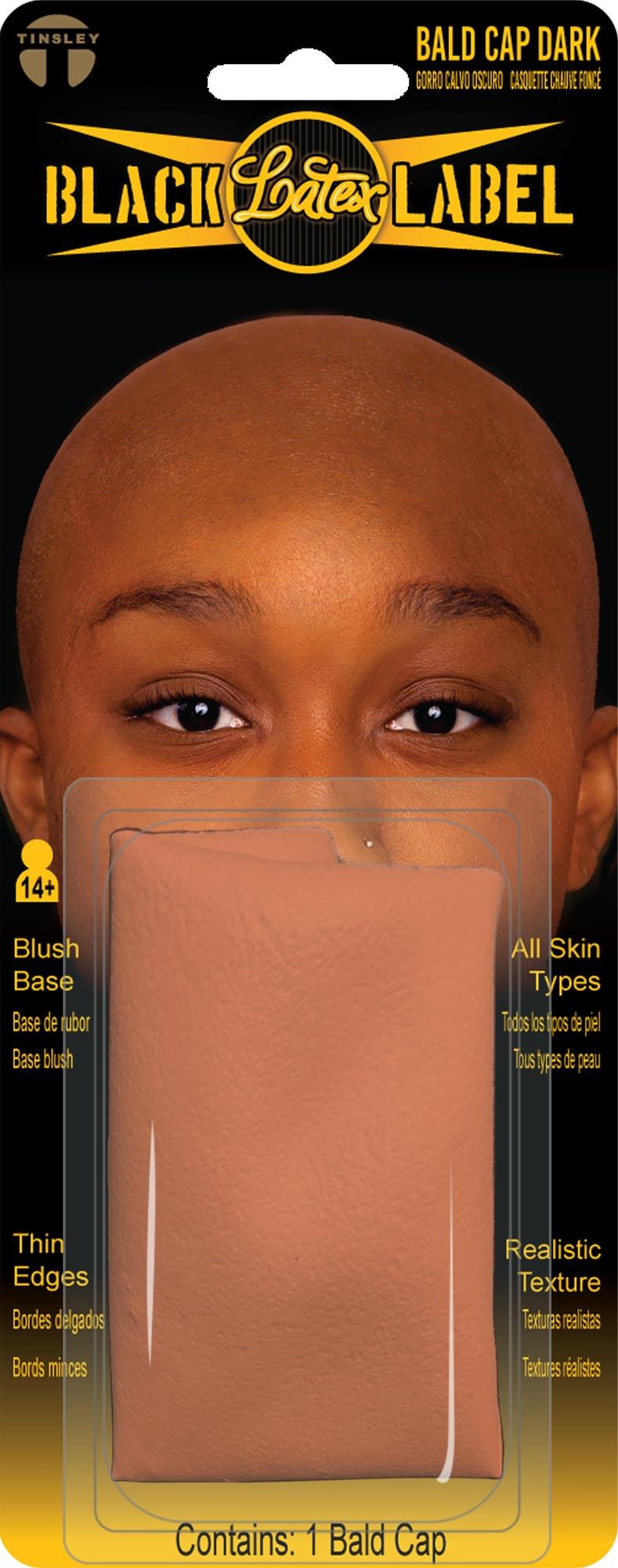 Dark Brown Latex Bald Cap Makeup Accessory