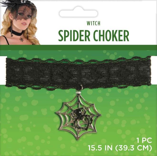 Spider Choker Necklace Adult Costume Accessory