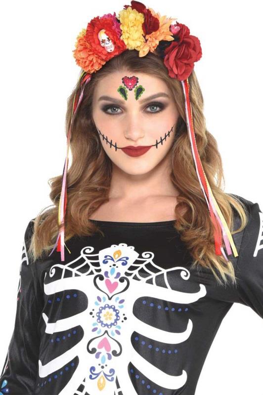 Day of the Dead Flower Headband Adult Costume Accessory