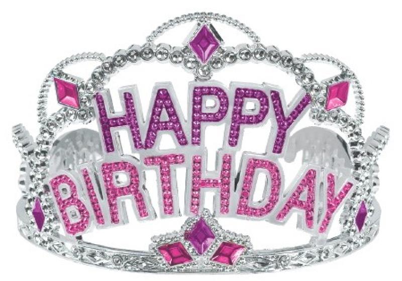 Happy Birthday Gem Tiara Adult Costume Accessory