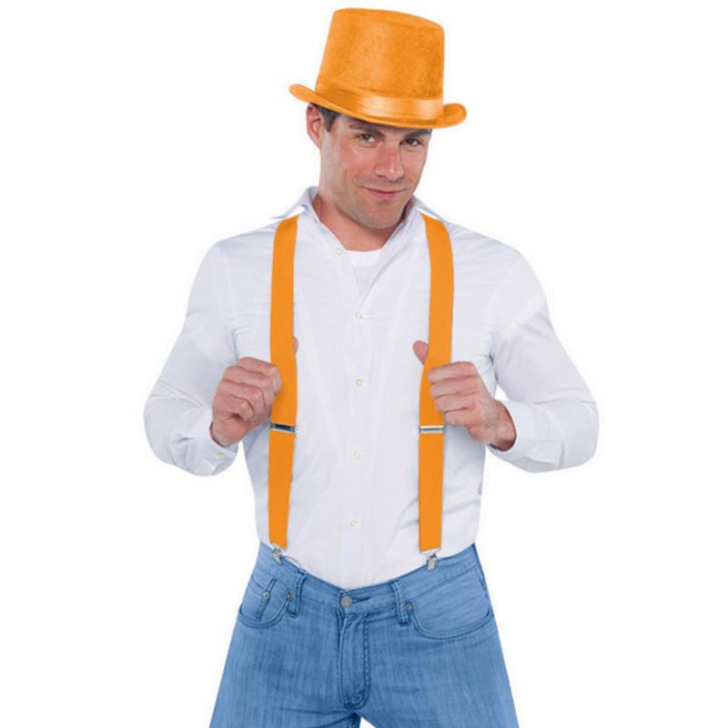 Orange Suspenders Adult Costume Accessory