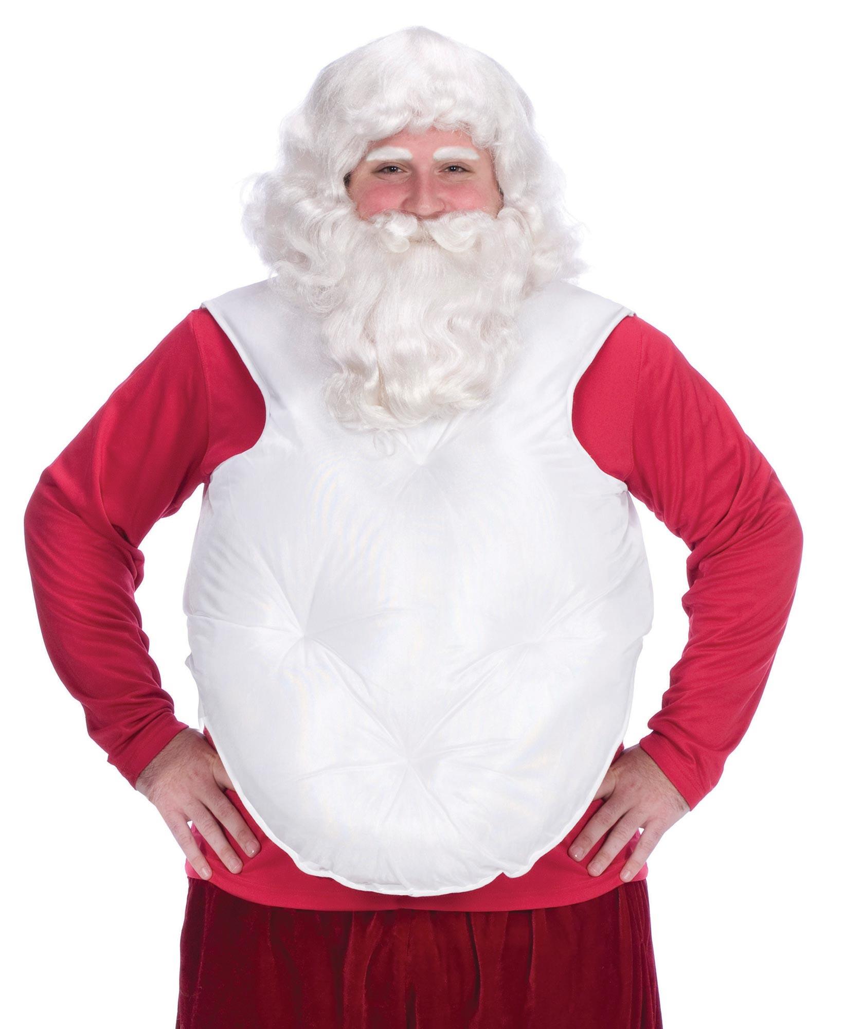 White Santa Suit Belly Stuffer Adult Costume Accessory
